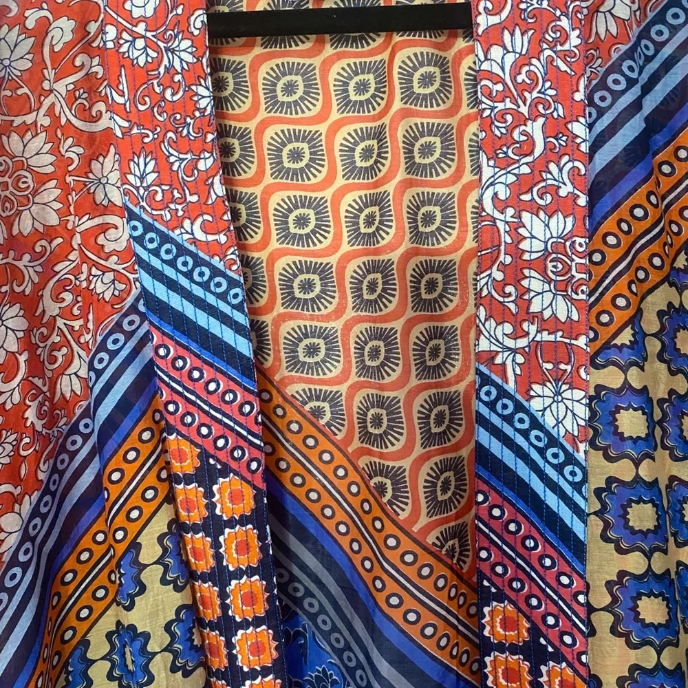 One Hundred Stars Multicolor Bohemian Print Women's Top - Picture 2 of 3